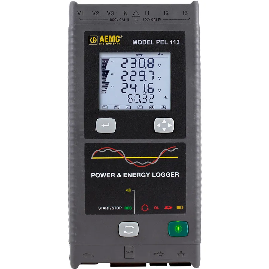 AEMC PEL 113 Registrador de Potência e Energia Sem Sensores