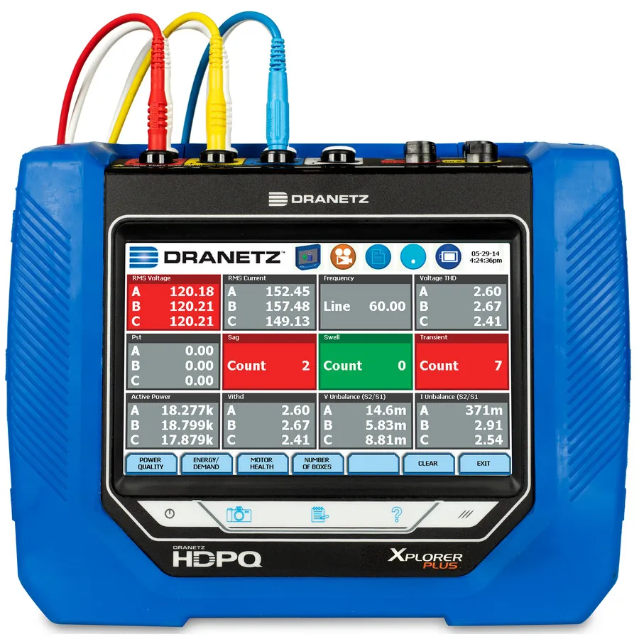 Analisador de Qualidade de Energia Dranetz HDPQ-P-XAMFLEX3PKG Xplorer Plus