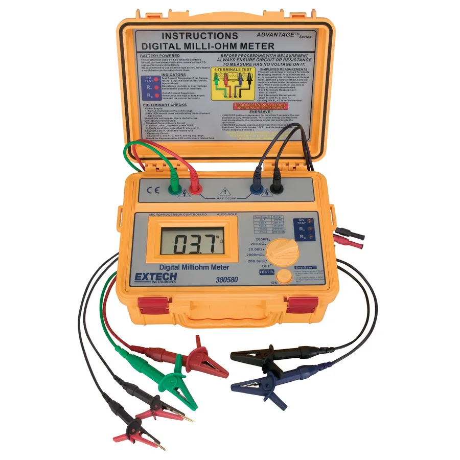 Medidor de Miliohm Extech 380580-NIST