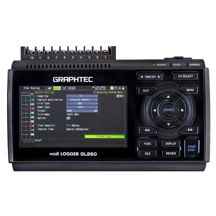 Graphtec GL260 Registrador de Dados Multicanal