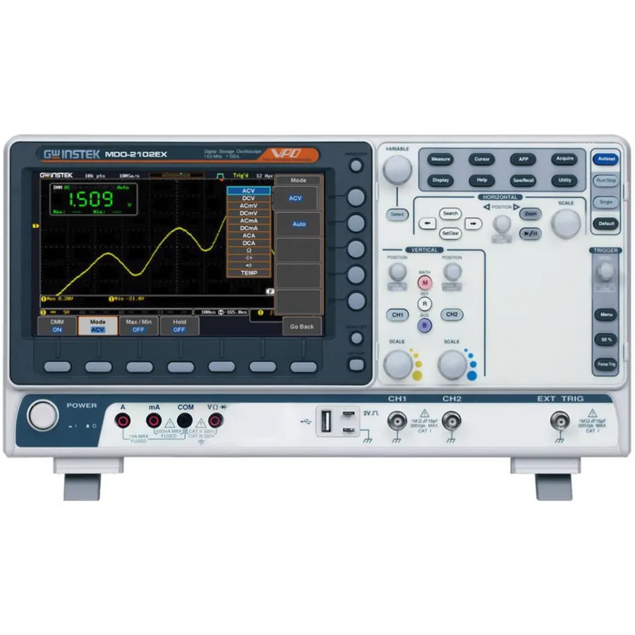 Osciloscópio de Domínio Misto GW Instek MDO-2102EX