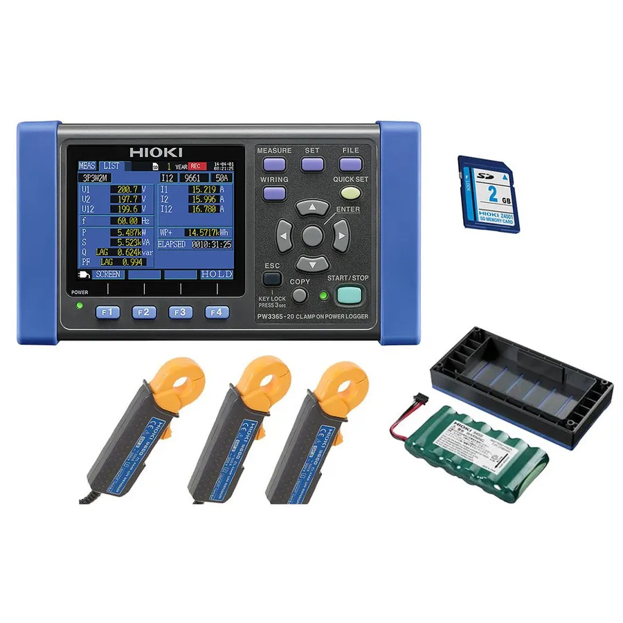 Kit Logger de Potência Trifásico Hioki PW3365-20/100Pro
