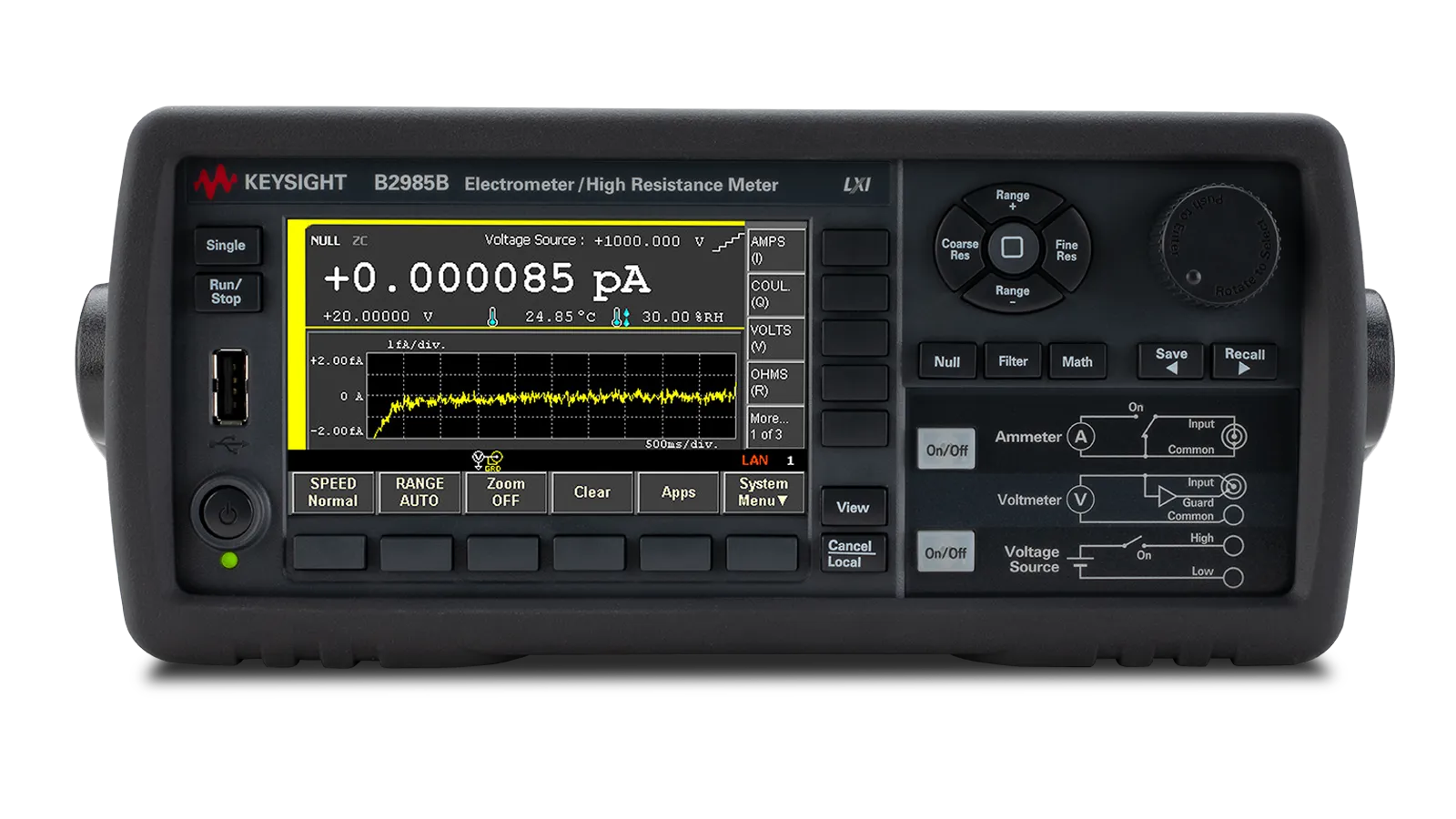 Eletrômetro/Medidor de Alta Resistência Keysight B2985B