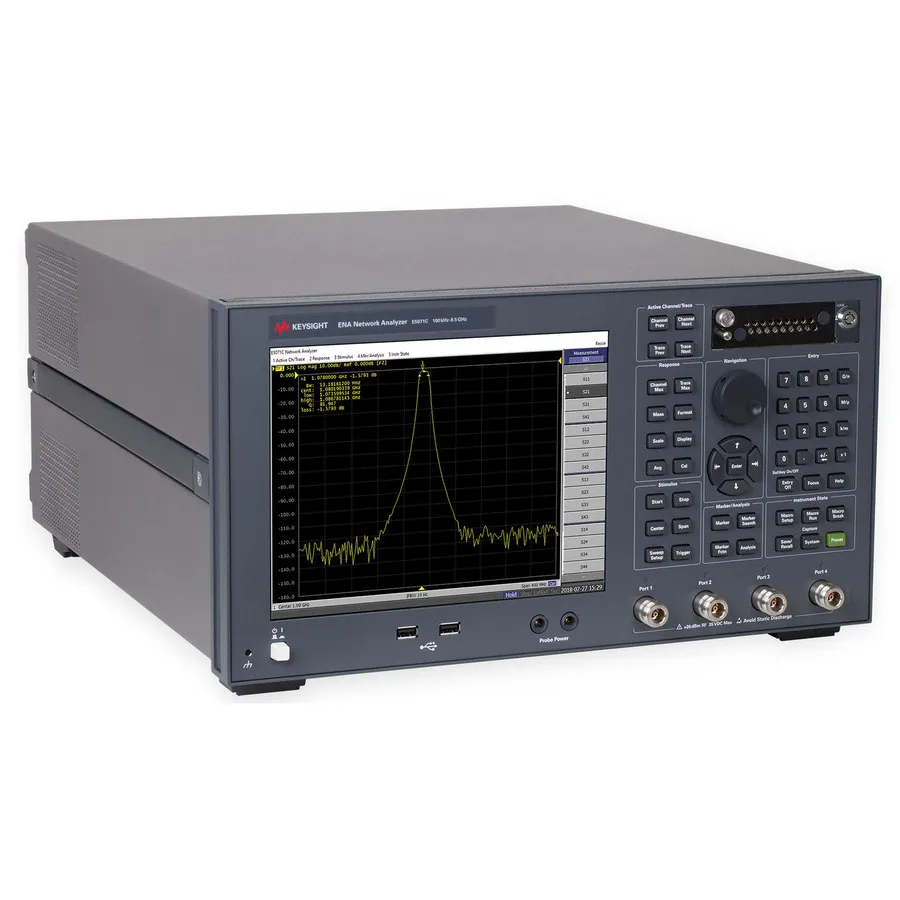 Analisador de Rede Vetorial Keysight E5071C (4 Portas, Domínio de Tempo, Estabilidade Alta)