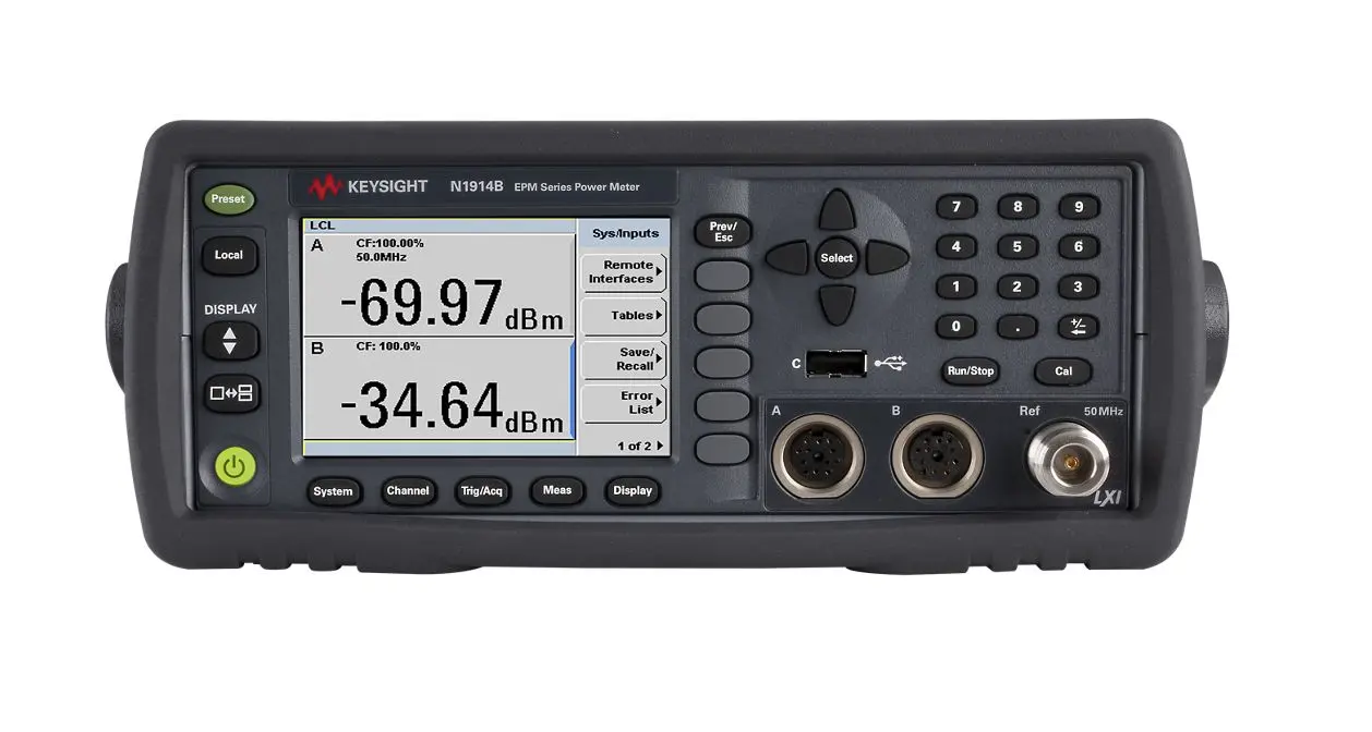 Medidor de Potência de Dois Canais Keysight N1914B