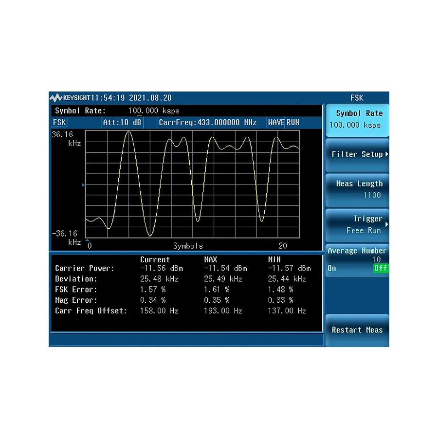 Opção de Análise de Demodulação ASK/FSK Keysight N9324CK/DMA