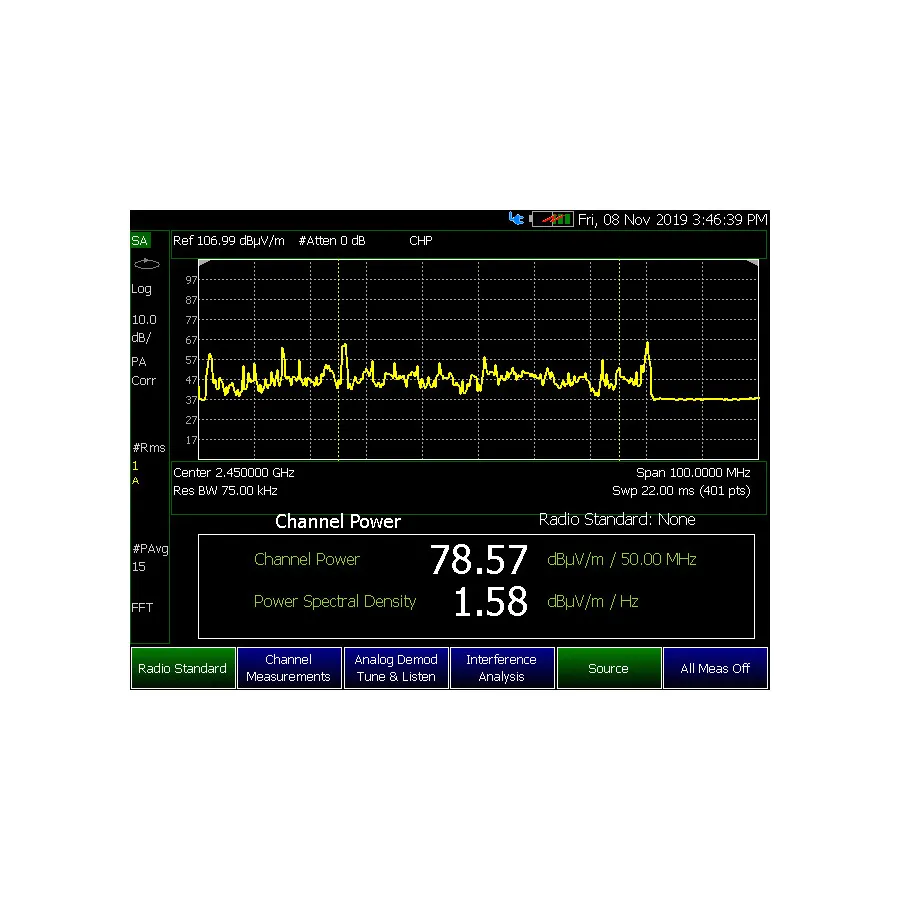 Atualização de Medições de CEM Keysight N9915CU/358