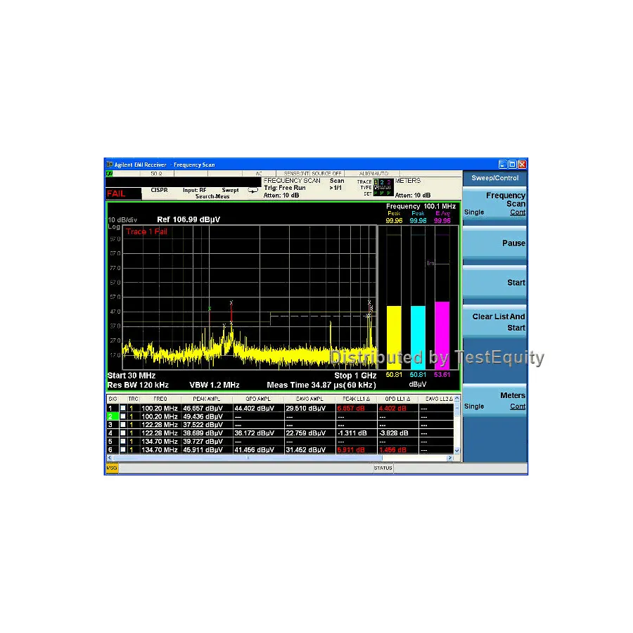 Aplicação de Medição EMI Keysight W6141A/2FP