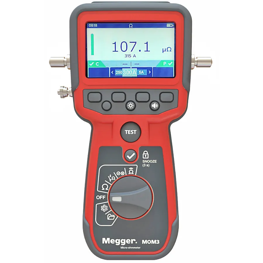 Megger MOM3-BK-30291 Micro-ohmímetro com Pincas Kelvin