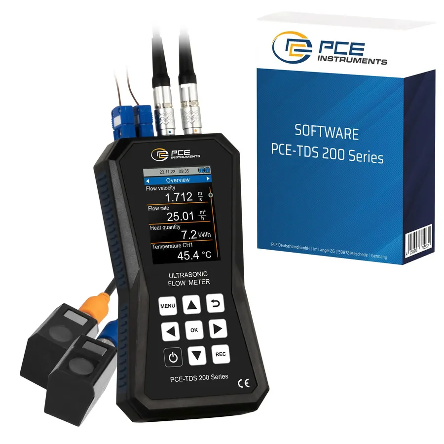 PCE Instruments PCE-TDS 200+ S-SW-KIT Medidor de Fluxo Ultrassônico