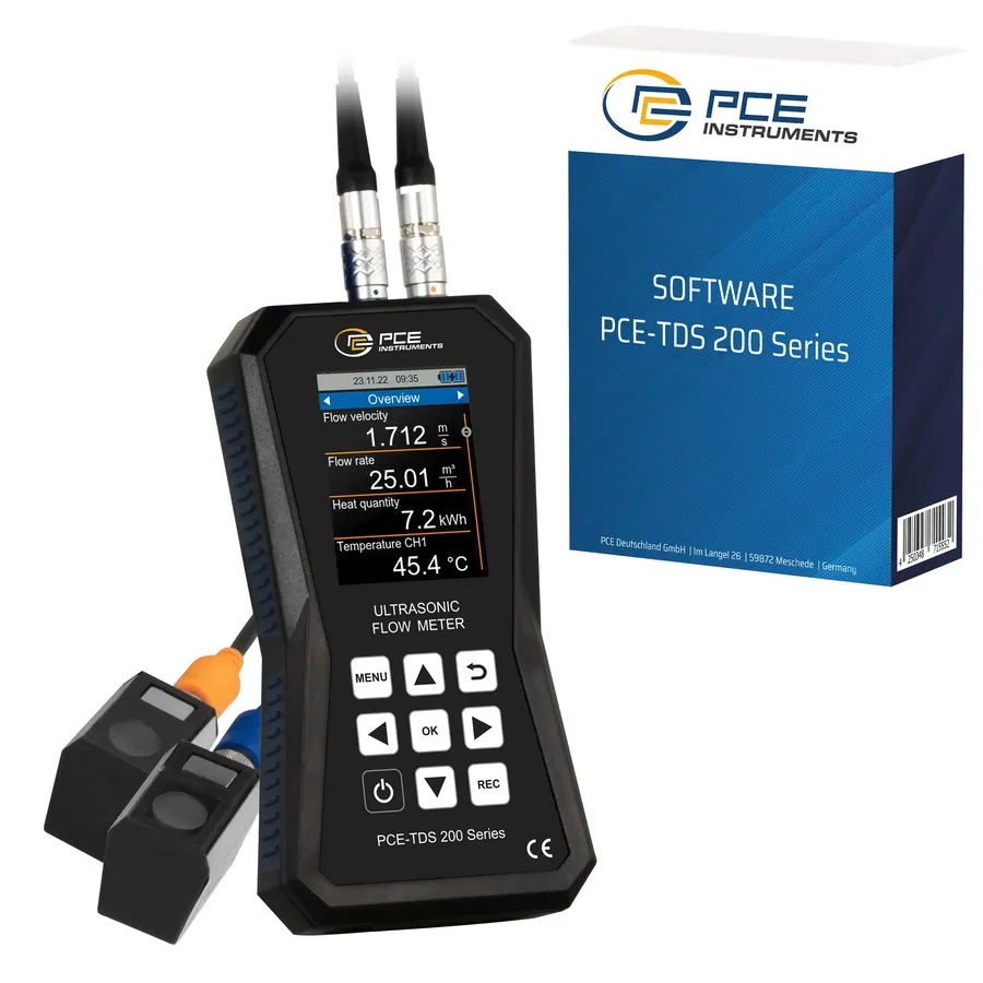 PCE Instruments PCE-TDS 200 S-SW-KIT Medidor de Fluxo Ultrassônico com Software