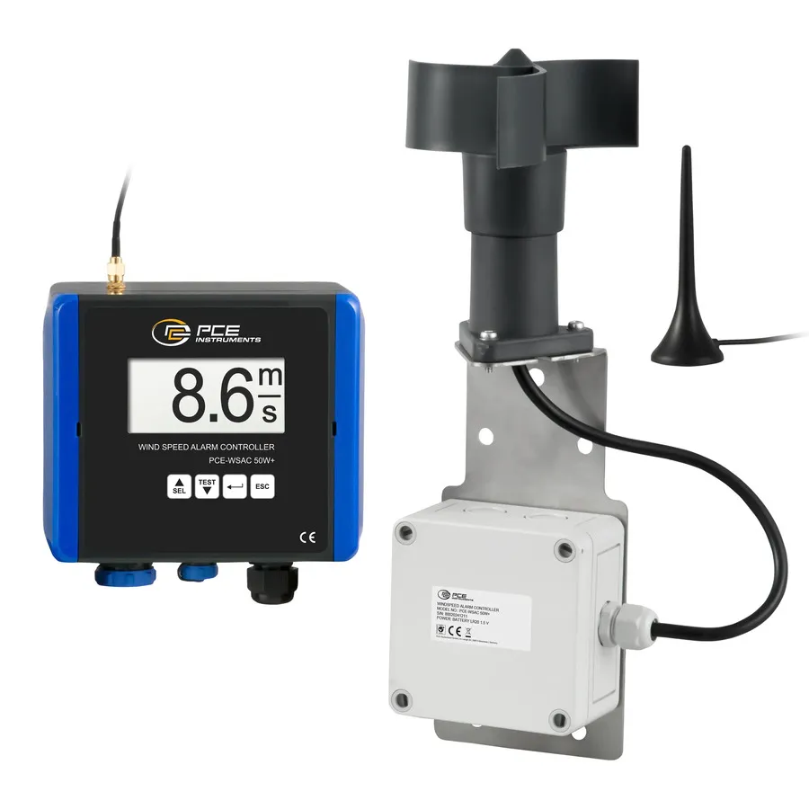 PCE Instruments PCE-WSAC 50W 230 Controlador de Alarme de Velocidade do Vento