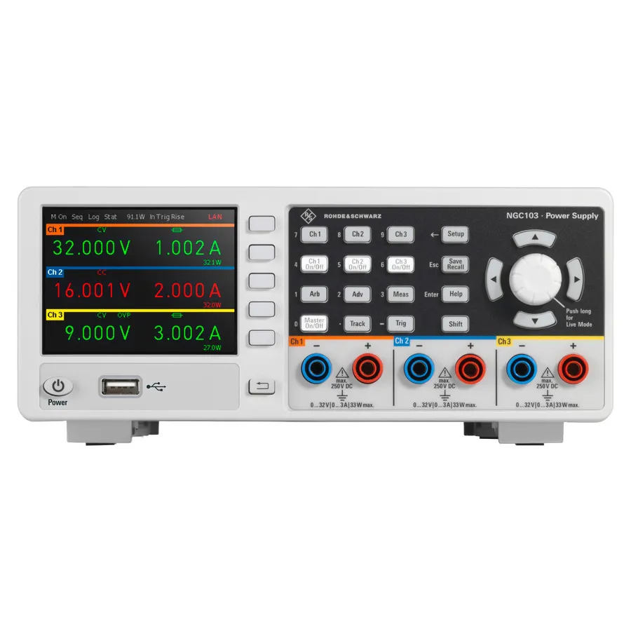 Rohde & Schwarz NGC103-G Fonte de Alimentação DC com Triple Output