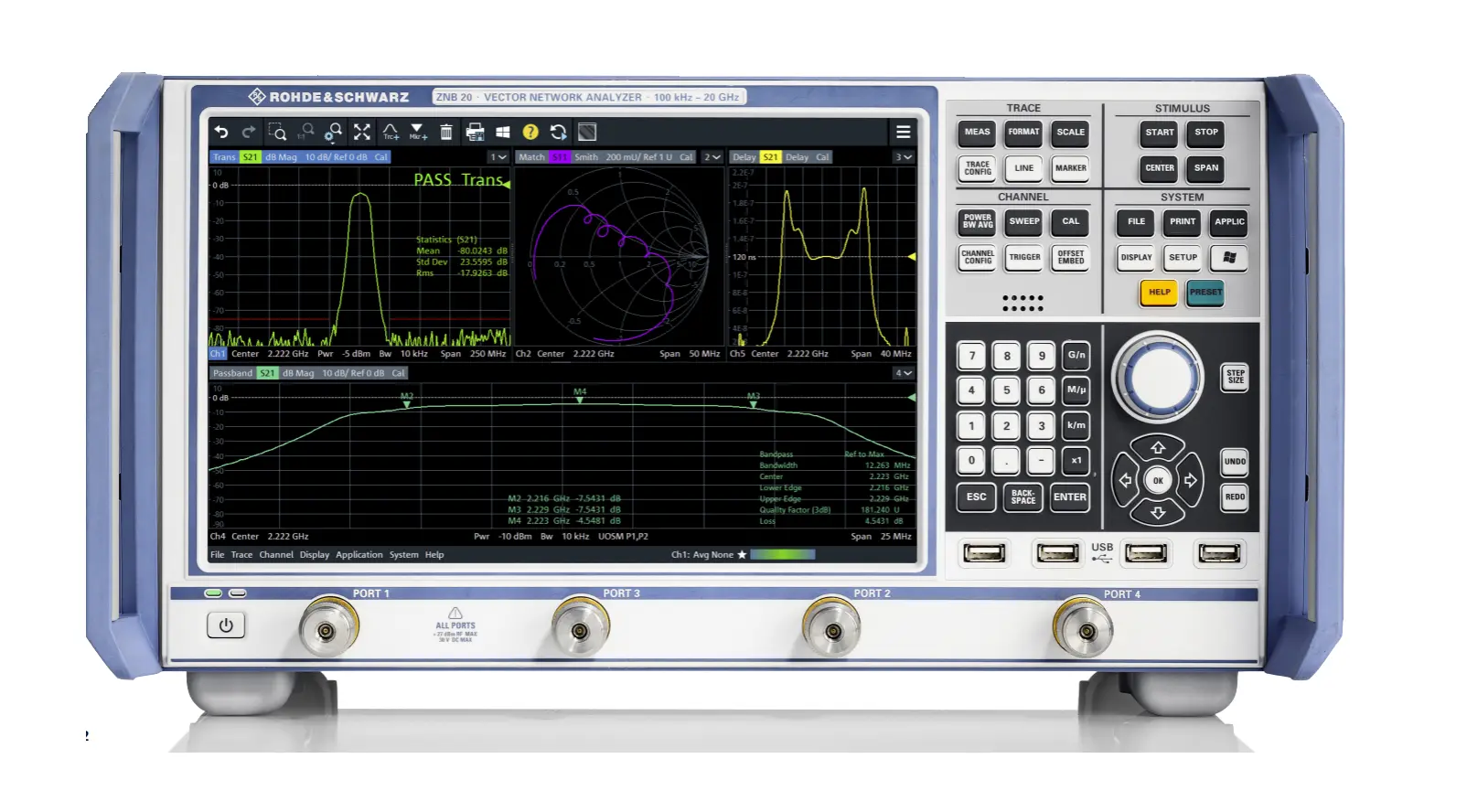 Rohde & Schwarz ZNB43 Analisador de Rede Vetorial com 4 Portas