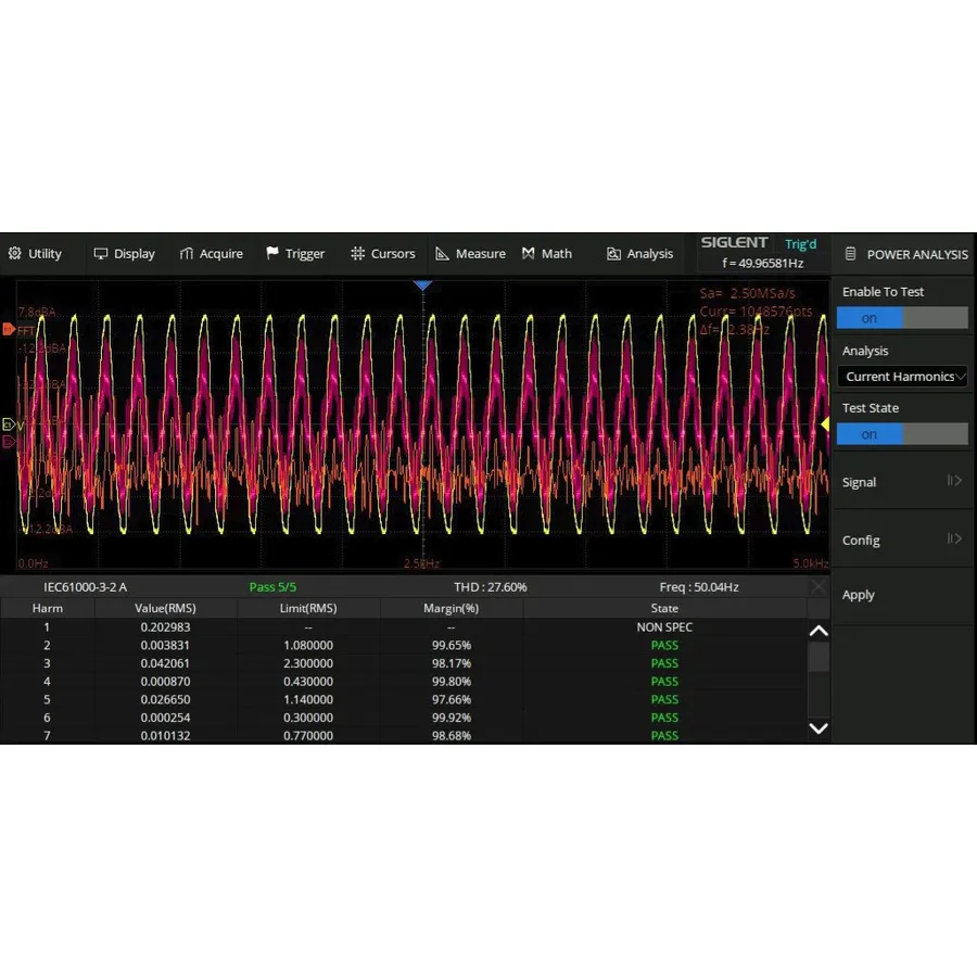 Software de Análise de Potência Siglent SDS3000HD-PA