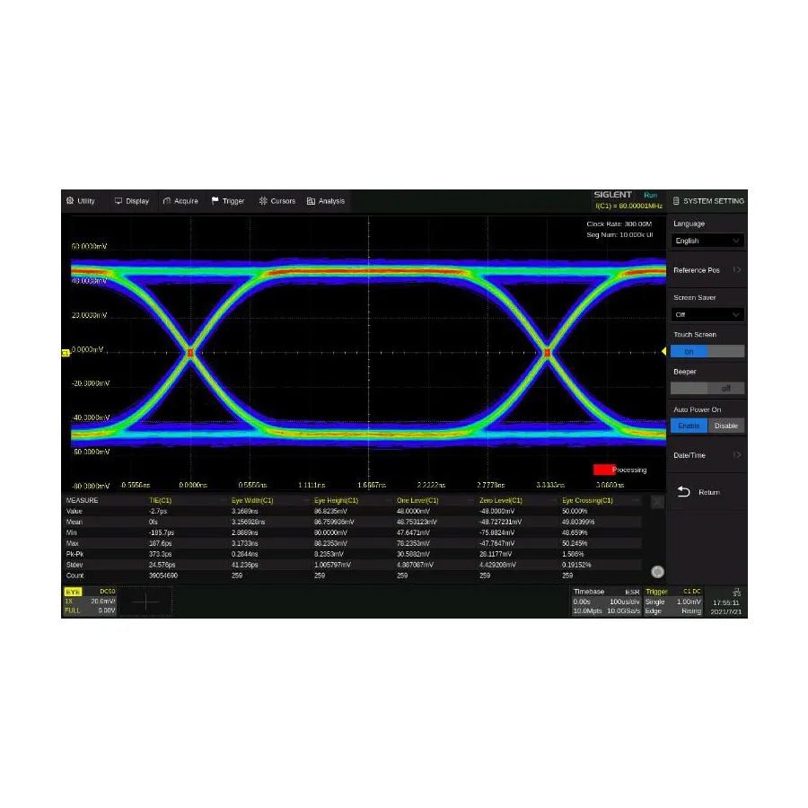 Software de análise de diagrama de olho e jitter Siglent SDS6000Pro-EJ