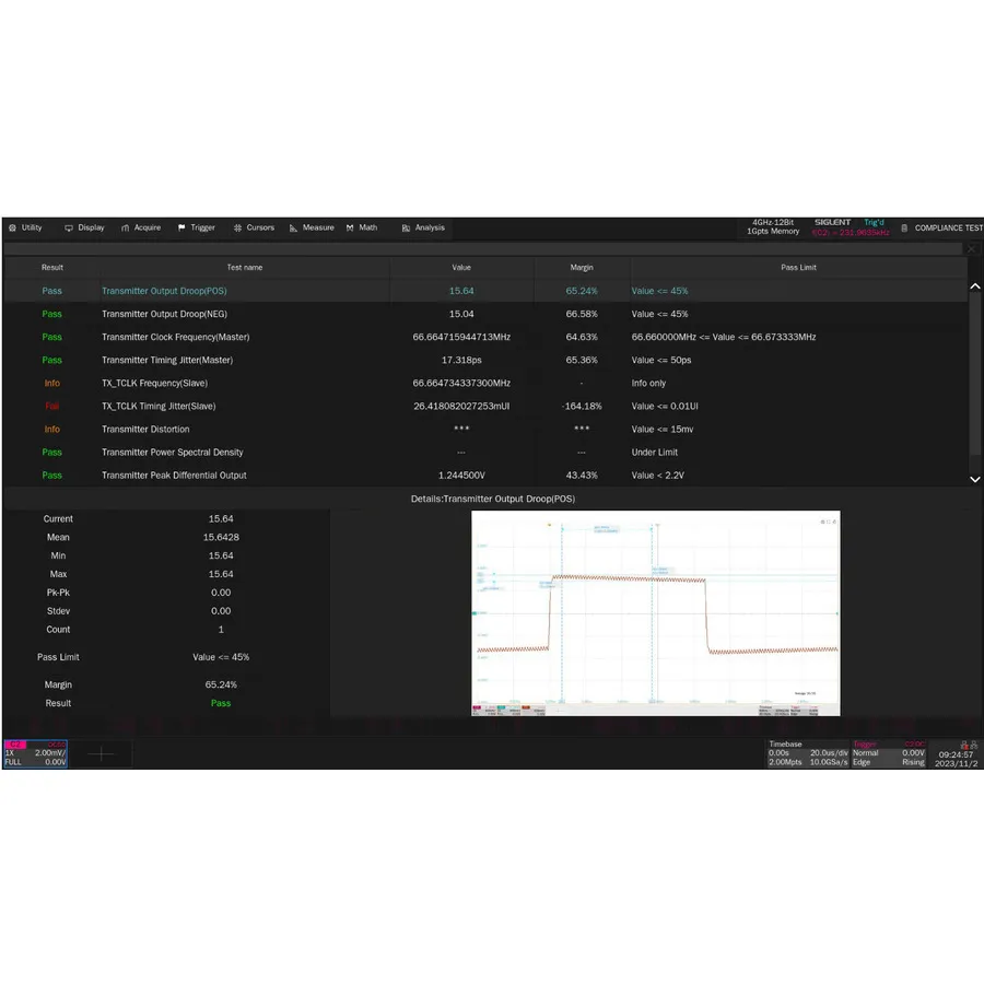 Opção de Teste de Conformidade Siglent SDS7000A-CT-100BASE-T1