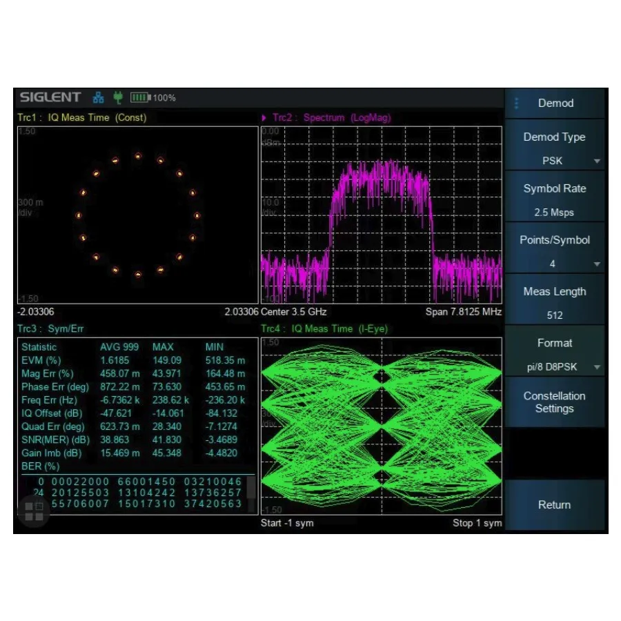 Opção de Análise de Modulação Digital Siglent SHA860-DMA