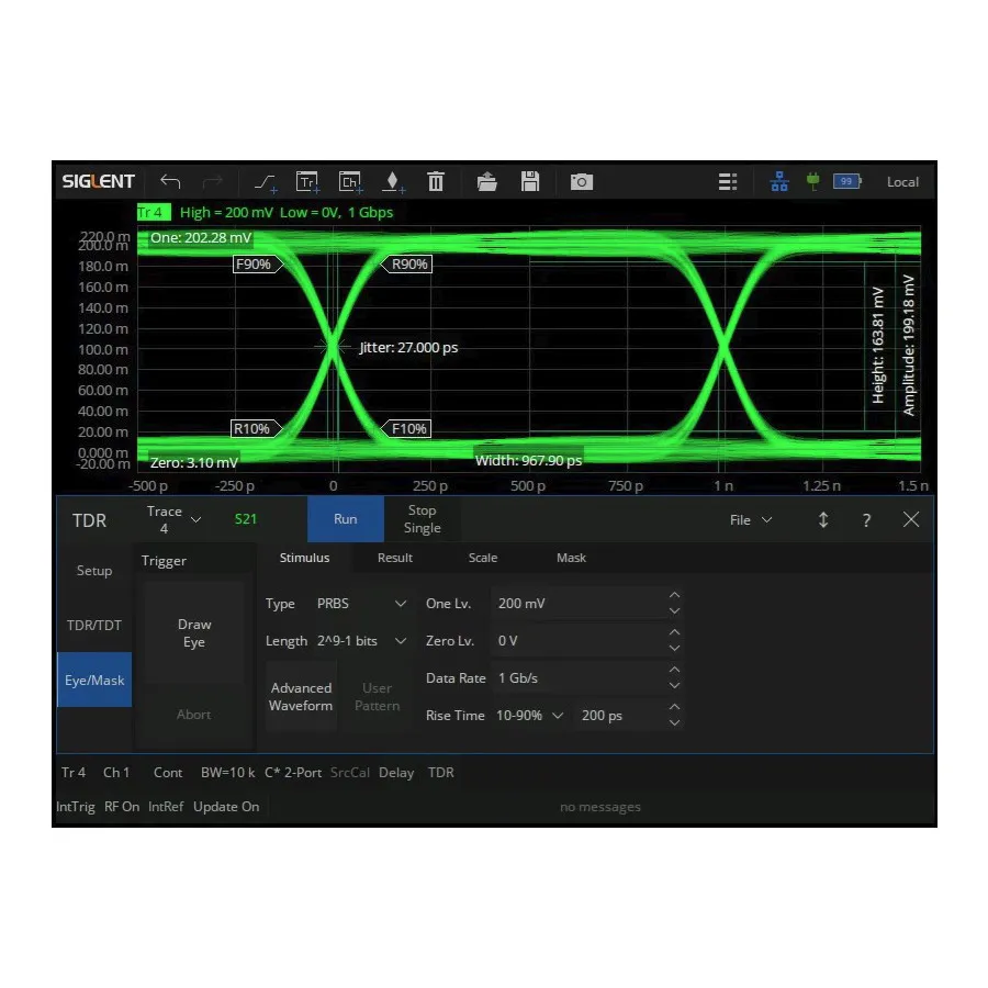 Opção de Software de Análise de Domínio de Tempo Aprimorada Siglent SHN900-TDR