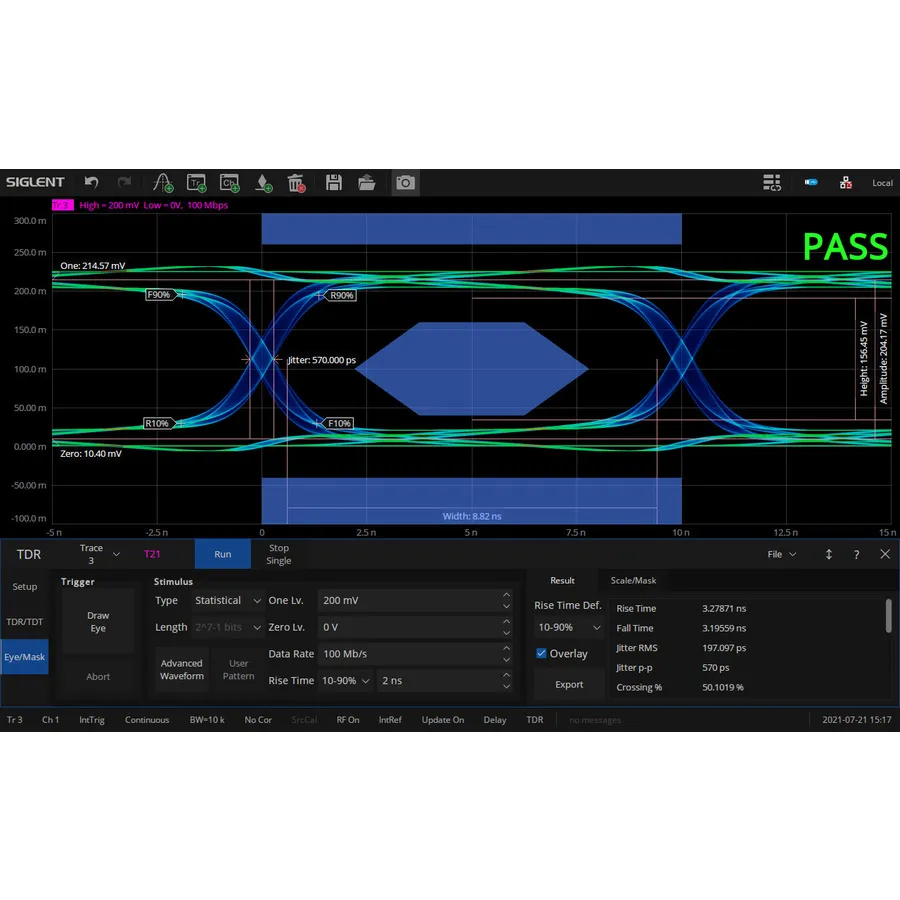 Software de Análise de Domínio do Tempo Aprimorado Siglent SNA6000-TDR