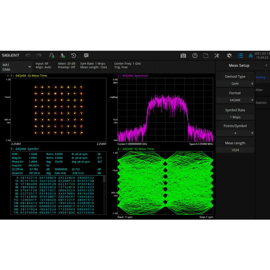 Opção de Análise de Modulação Analógica Siglent SSA5000-AMA