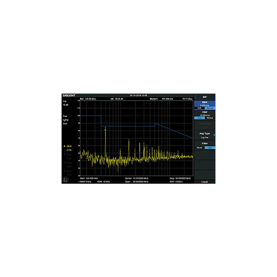 Opção de Modo de Medição EMI Siglent SSA5000-EMI