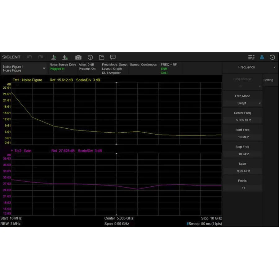 Software de Medição de Figura de Ruído Siglent SSA5000-NF