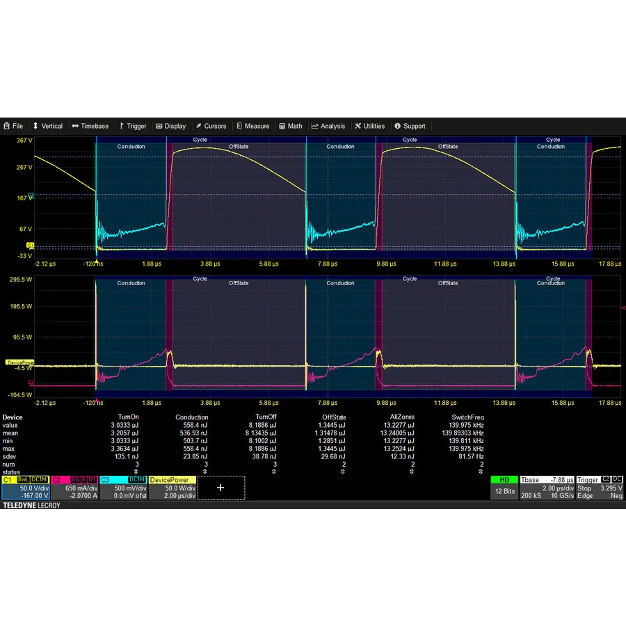 Opção Teledyne LeCroy HDO4K-PWR de Análise de Potência